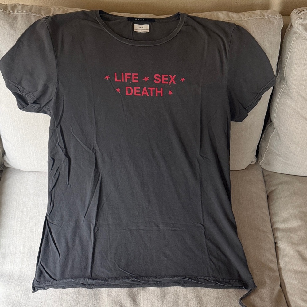 Ksubi Black Tee with Red Print